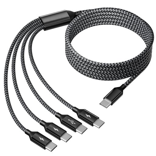 4 In 1 USB C Splitter Multi Charging Cable