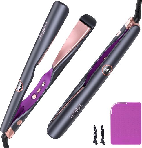 LANDOT 2-in-1 Hair Straightener and Curler