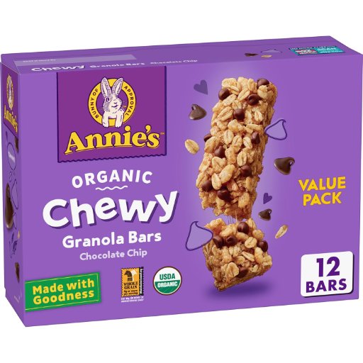 Annie's Organic Chewy Granola Bars 12-Count (Chocolate Chip)