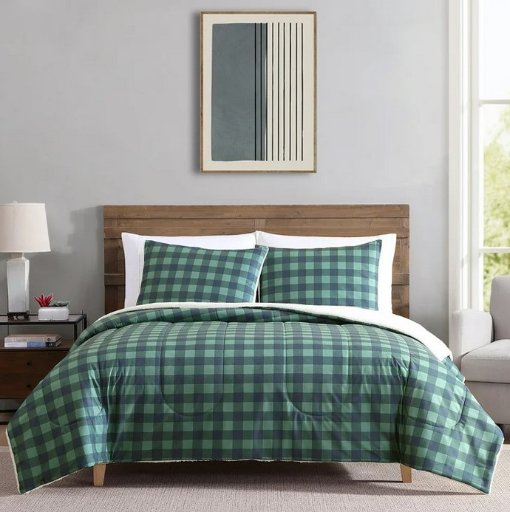 Mainstays 3-Piece Adult Comforter Set, Buffalo Check