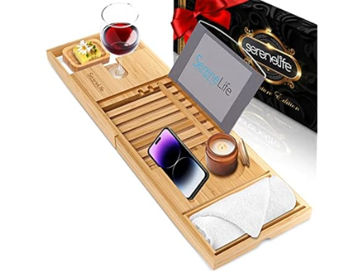 SereneLife Bamboo Bathtub Caddy