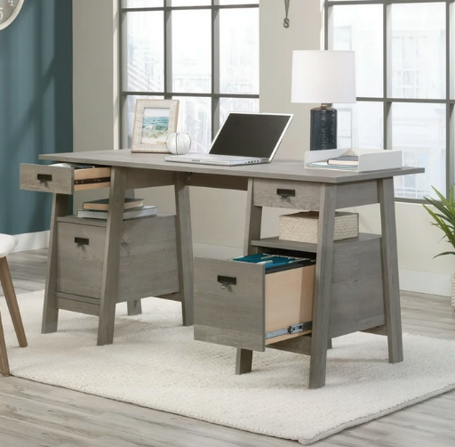 Sauder Trestle Executive Desk with Drawers