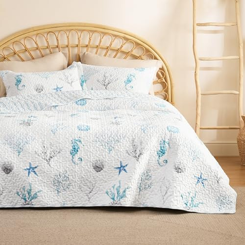 Bedsure 3 PC Reversible Lightweight Quilt Bedding Set, King Size