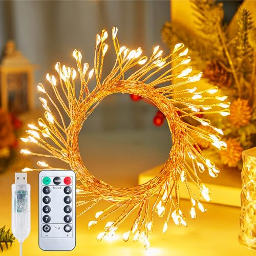 Twinkle String Lights with Remote Plug In 10FT 120LED
