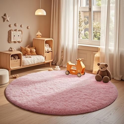 Ophanie Round Rug 4Ft in Pink