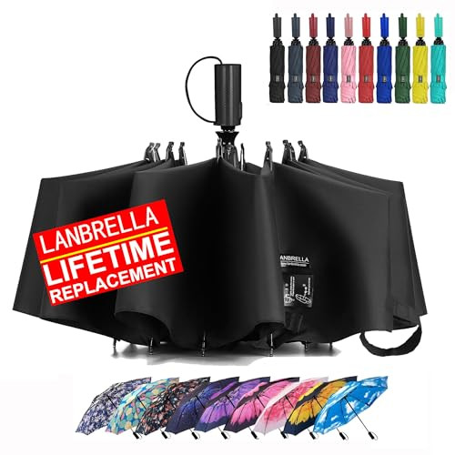 LANBRELLA Compact Reverse Folding Umbrella