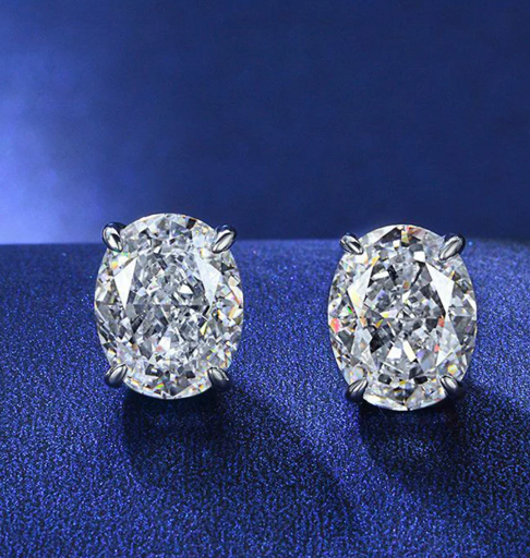 925 Sterling Silver Crystal Stud Earrings (2-Pair)