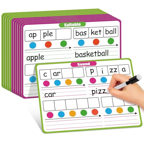12 Pack Phonemic Awareness Dry Erase Card