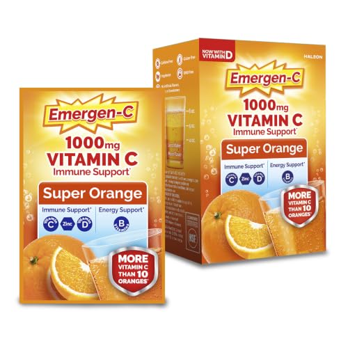 Emergen-C 1000mg Vitamin C Immune Support Powder Super Orange 10 Count Deal