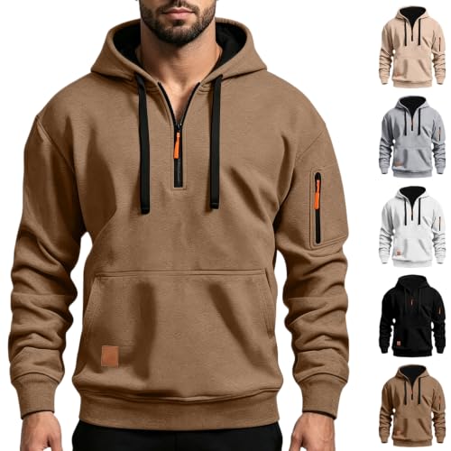 Mens Fleece 1/4 Zip Hoodie Sweatshirts Deal