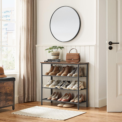 VASAGLE Shoe Rack, 4-Tier Shoe Storage Organizer