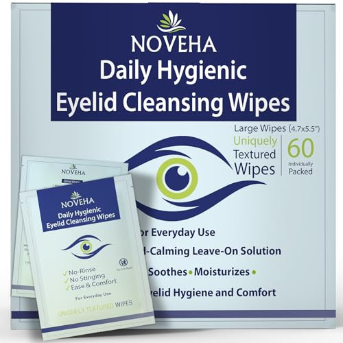 Noveha Hygienic Eyelid Wipes, Box of 60
