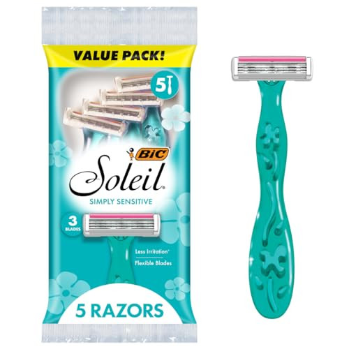 BIC Soleil Simply Sensitive Women's Disposable Razors, 5 Pack