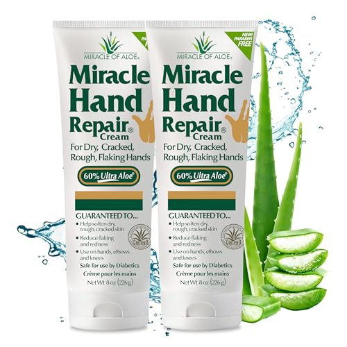 2 Pack Miracle of Aloe Miracle Hand Repair Cream 8 oz