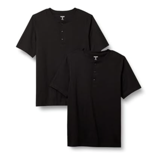 2-Pack Amazon Essentials Cotton Henley Shirts