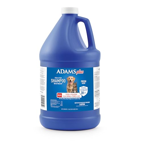 ADAMS Plus Flea & Tick Shampoo with Precor for Dogs, Cats, Puppies & Kittens 128-Oz