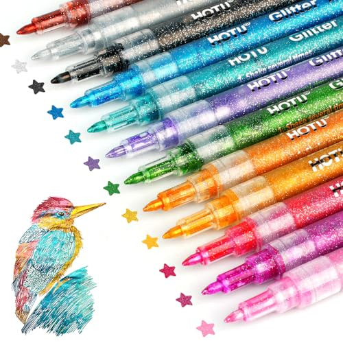 Hotu 12 Glitter Colors Paint Pens