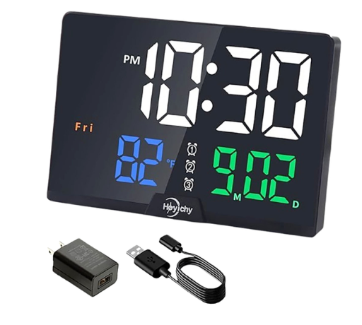 Digital Alarm Clock with Large Number LED Display