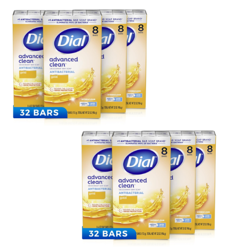 32-Count Dial Antibacterial Deodorant Bar Soap (Gold) 