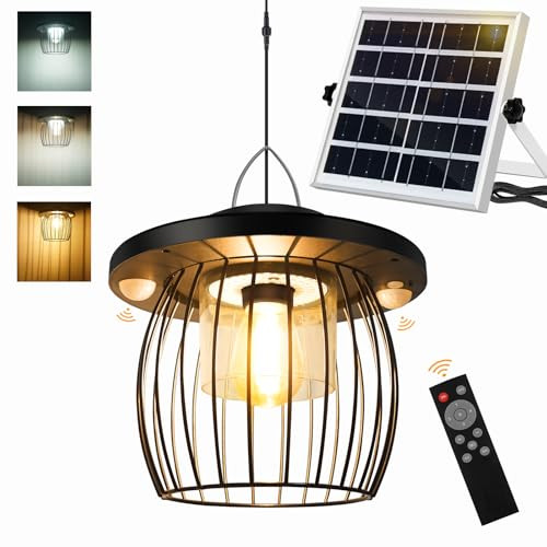 Indoor or Outdoor Solar Pendant Light W/Remote
