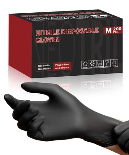NEOTRIL 4-Mil Black Nitrile Disposable Gloves