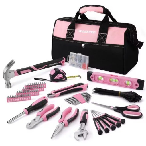WORKPRO Pink Tool Kit with Storage Bag