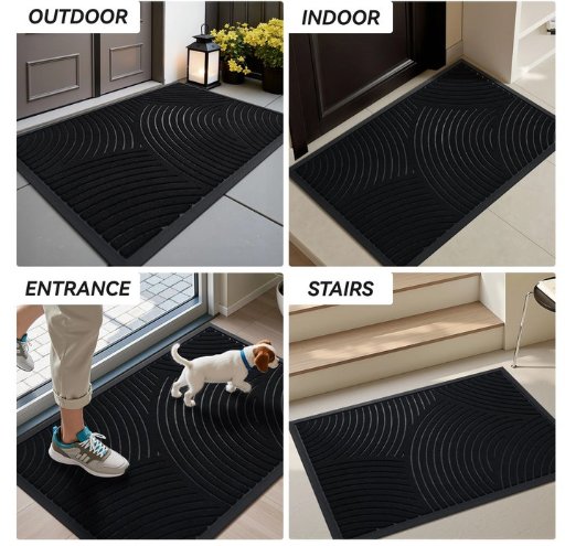 SIXHOMERUG Low Profile Non Slip Rubber Doormat