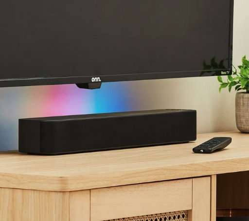 Onn Bluetooth, 20", 2.0 Channel Soundbar with Multi-Color LED Lighting