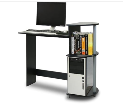 Furinno Compact Computer Desk with Shelves