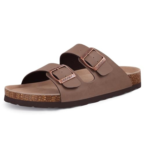 Odoly Adjustable Cork Footbed Arch Support Slide Sandals