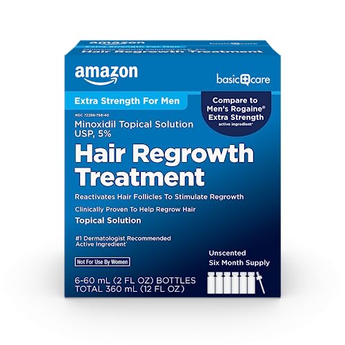 Basic Care Minoxidil Topical Solution 5% for Men, 6-Month Supply Deal