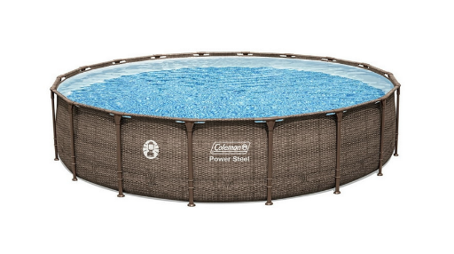 Coleman Power Steel Round Metal Frame Above Ground Pool Set