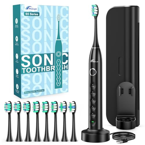 Electric Toothbrush with 8 Replacement Heads