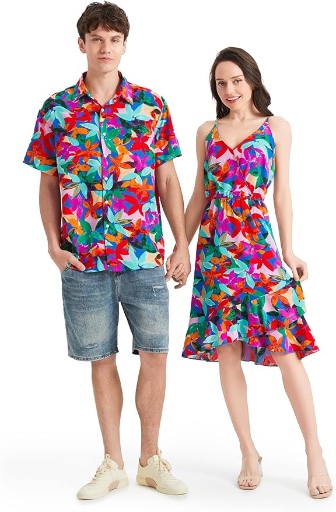 PATPAT Couples Matching Hawaiian Summer Outfits