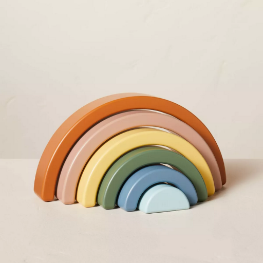 Toy Rainbow Wooden Block Stacker 6pc