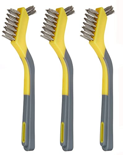 3-Pack Amazon Basics Stainless Steel Mini Brushes W/Soft Grip