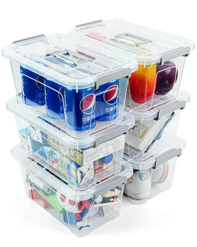 Plastic Storage Bins With Lids - 6 Pack