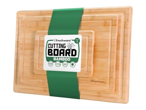Freshware Bamboo Cutting Board Set of 3