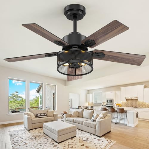 Vaczon 42" Farmhouse Ceiling Fan W/Lights and Remote