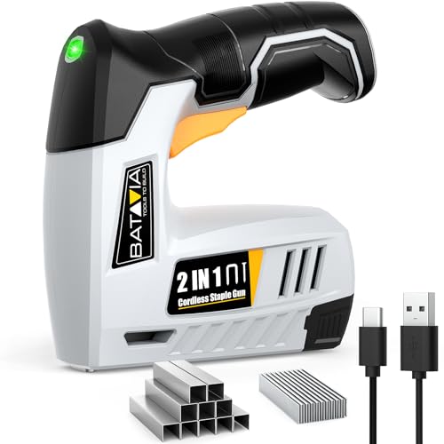 BATAVIA 2-in-1 Cordless Electric Staple Gun & Brad Nailer Kit w/ 2000-Piece Nails & Staples