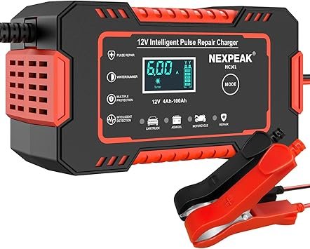 NEXPEAK 12V 6A Intelligent Pulse Battery Trickle Charger