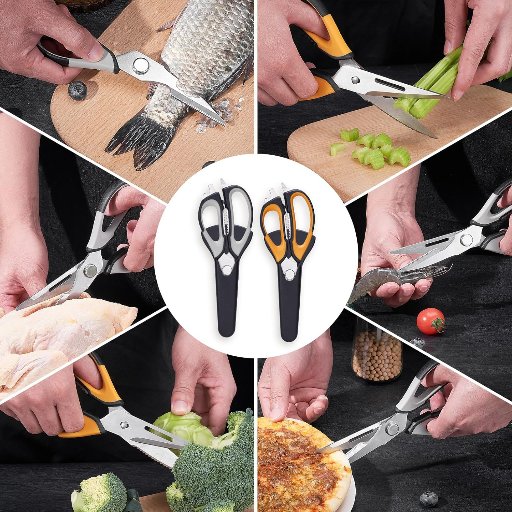 2 Pack Kitchen Scissors with Magnetic Holder