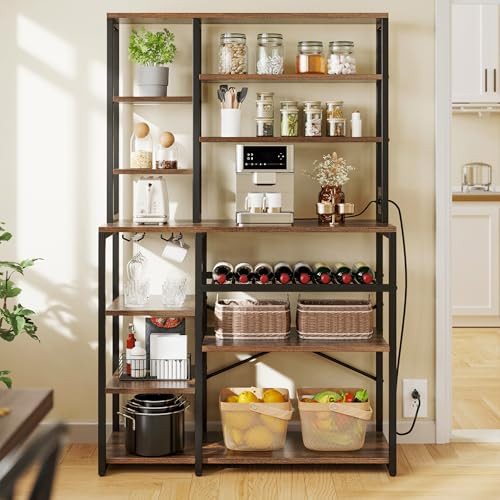 YitaHome Microwave Stand Bakers Rack with Power Outlets