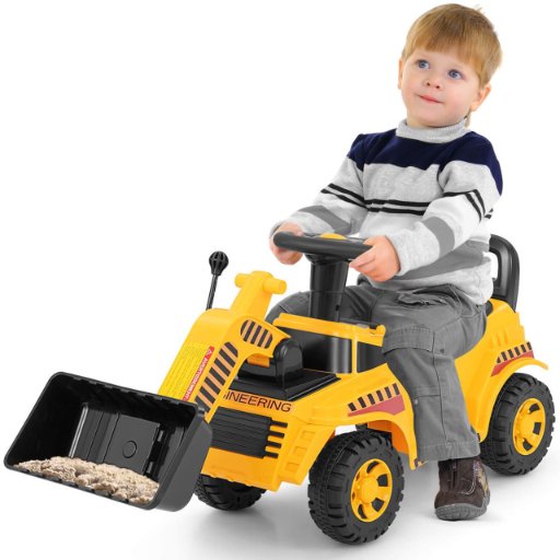Kids' Ride-on Bulldozer with Adjustable Bucket