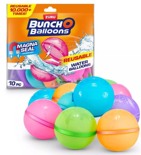 Bunch O Balloons Reusable Water Balloons, 10 Pack