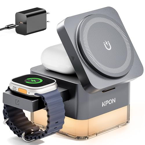 KPON 3 In 1 iPhone Nightstand Charging Station