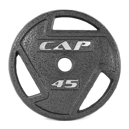 CAP Barbell Olympic Cast Iron Grip Weight Plate, 45 Lbs.