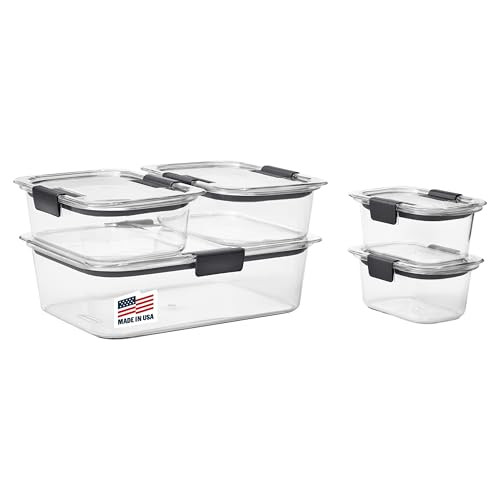 5 PC Rubbermaid Brilliance Food Storage Container Set W/Lids