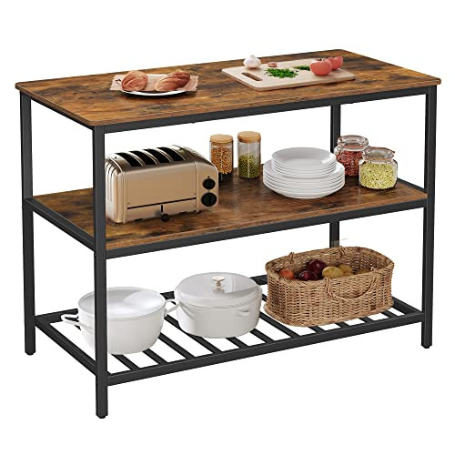 VASAGLE Kitchen Island with 3 Shelves