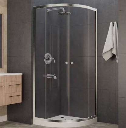Framed Clear Glass Hinged Shower Door